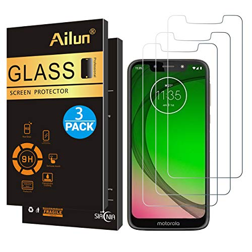 Product Cover Ailun Screen Protector Compatible with Moto G7 Play 3Pack 9H Hardness Tempered Glass Screen Protector for Motorola Moto G7 Play Bubble Free Anti Scratch Fingerprint Oil Stain Coating Case Friendly