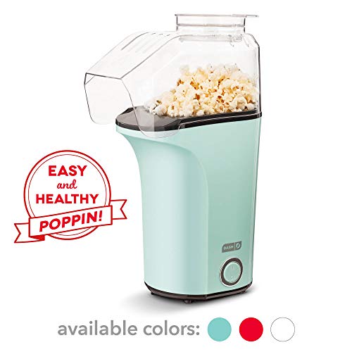 Product Cover DASH DAPP150V2AQ04 Hot Air Popcorn Popper Maker with Measuring Cup to Portion Popping Corn Kernels + Melt Butter, 16, Aqua