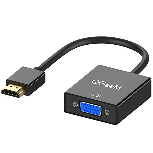 Product Cover HDMI to VGA,QGeeM Gold-Plated HDMI to VGA Adapter (Male to Female) for Computer,Desktop,Laptop,PC,Monitor,Projector,HDTV, Chromebook,Raspberry Pi,Roku,Xbox and More(Black)