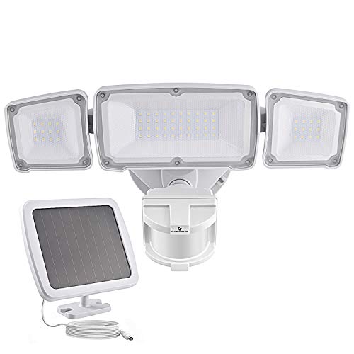 Product Cover GLORIOUS-LITE Solar Security Light Outdoor, 1600LM Solar LED Motion Sensor Light with 3 Adjustable Head, 6000K, IP65 Waterproof Flood Light for Backyard, Pathway & Patio
