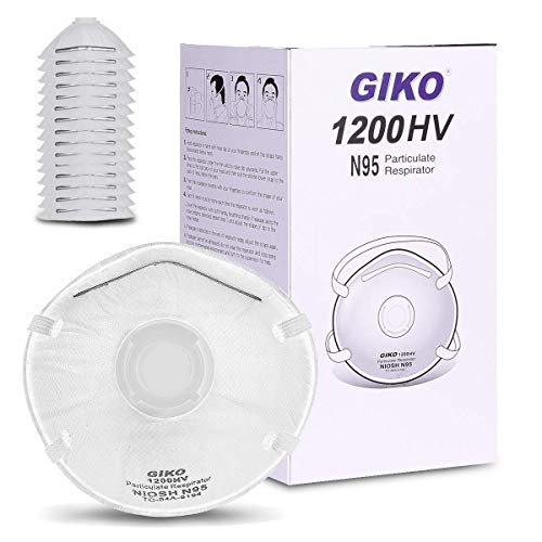 Product Cover GIKO N95 Dust Mask with Exhalation Valve (15 Pack) - Disposable Air Filter Anti Pollution Particulate Respirators for Construction, Woodworking, DIY Projects, Emergency Kits, Home and Industrial Use