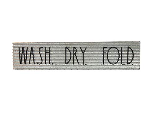 Product Cover Rae Dunn Decorative Laundry Room Plaque - Galvanized Steel Wall or Door Sign with 