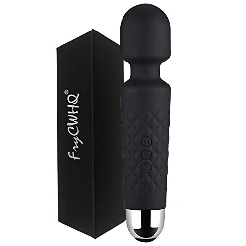 Product Cover Upgraded Power Wand Massager - 8 Intense Speed 20 Patterns - Handheld, Rechargeable and Cordless, Therapeutic Powerful for Sports Recovery & Muscle Aches (Black)
