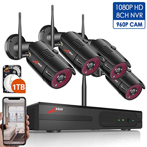 Product Cover 1080P Wireless Home Security Camera System Outdoor,8CH 1080P HD NVR Wireless CCTV Surveillance Systems WiFi NVR Kits with 4Pcs 960P Wireless IP Cameras,Expand Up to 8pcs Cams,1TB Hard Drive by ANRAN