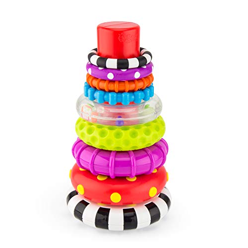 Product Cover Sassy Stacks of Circles Stacking Ring STEM Learning Toy, 9 Piece Set, Age 6+ Months