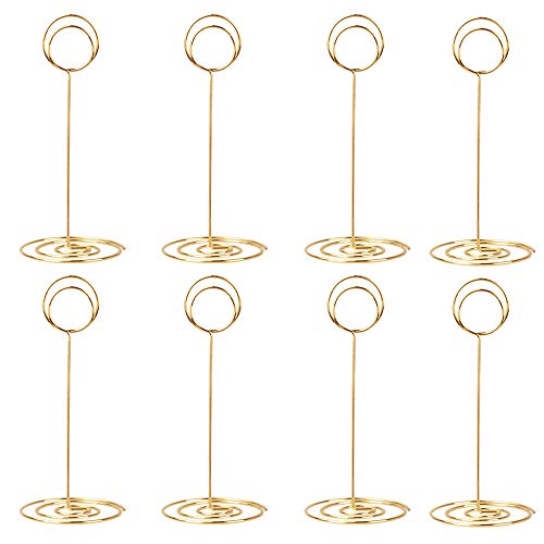Product Cover Radezon 20 Pack 8.75 inch Tall Table Number Holders Place Card Holder Table Picture Holder Wire Photo Holder Clips Picture Memo Note Photo Stand (Gold)