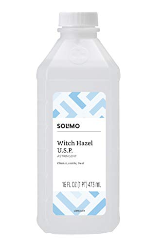 Product Cover Amazon Brand - Solimo Witch Hazel USP Astringent, 16 Fl Oz (Pack of 1)
