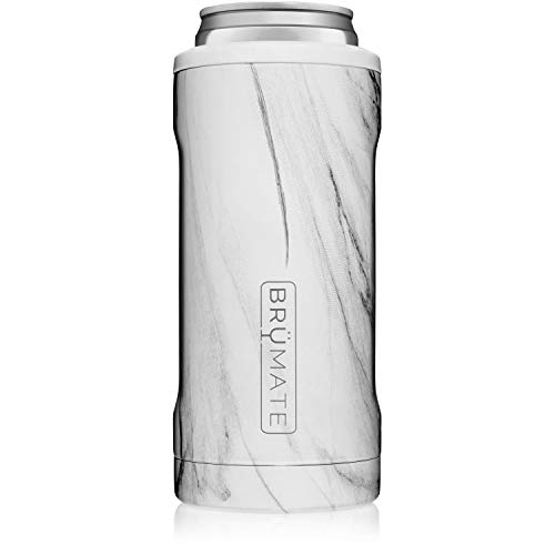 Product Cover BrüMate Hopsulator Slim Double-walled Stainless Steel Insulated Can Cooler for 12 Oz Slim Cans (Carrara)