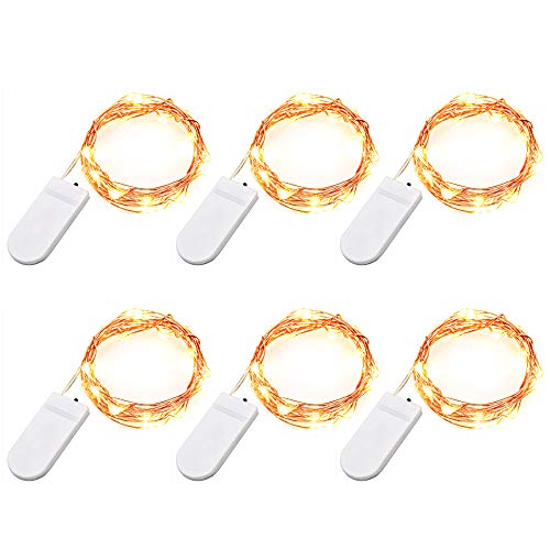 Product Cover Engilen Fairy Lights 7.2 Feet 20 LED Copper Wire String Lights Decorative Lights Battery Operated, Warm White (6 Pack)