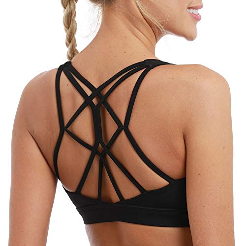 Product Cover coastal rose Women's Yoga Bra Top Strappy Back Push Up Crop Sports Bra Activewear