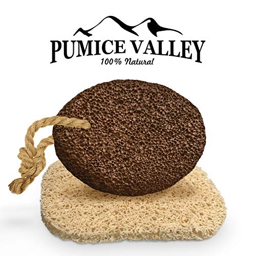 Product Cover Pumice Stone for Feet - Natural Lava Foot Stone with New Eco-Friendly Holder - Callus Warts Corn Removal - Pedicure Exfoliator for Dry Dead Skin, Heels, Elbows, Hands - Healthy Foot Care Scrubber