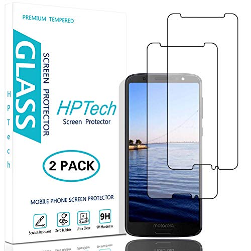 Product Cover HPTech Moto G6 Screen Protector - [2-Pack] Tempered Glass Film for Motorola Moto G6 Easy to Install, Bubble Free with Lifetime Replacement Warranty