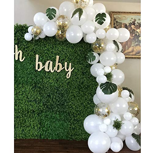 Product Cover Soonlyn White Balloons Latex Balloons 12 Inch 101 Pcs, Confetti Balloons Garland Arch Kits for Wedding Decorations Baby Shower Bachelorette Birthday Party