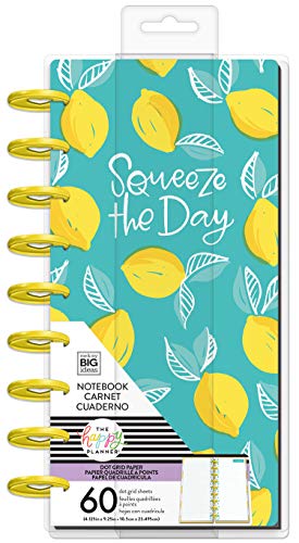 Product Cover me & my BIG ideas Classic Half Sheet Notebook - The Happy Planner Scrapbooking Supplies - Lemon Print - 60 Sheets of Dot Grid Paper - Journaling, Making Lists, Staying Organized - Classic Size