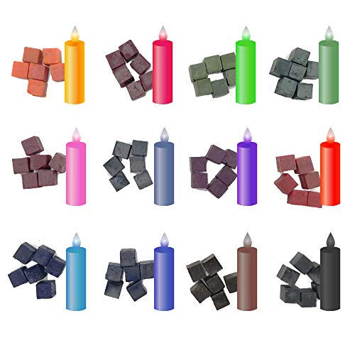 Product Cover DIY Soy Candle Dye Cube Coloring Wax Block for Unique Soy Candles, Scented Candle Making,12 Dye Colors,72 Cubes
