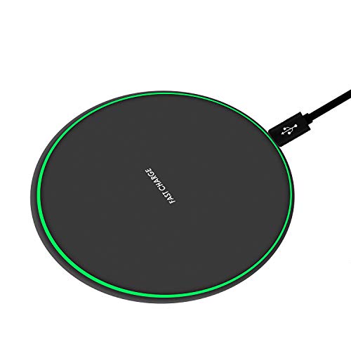 Product Cover Wireless Charger Black Fast Ultra Slim 10W Wireless Charging Station Qi-Certified，Universal Wireless Charging Station Pad Compatible for Smart Phones and Other QI Devices(No AC Adapter，1 Pack)