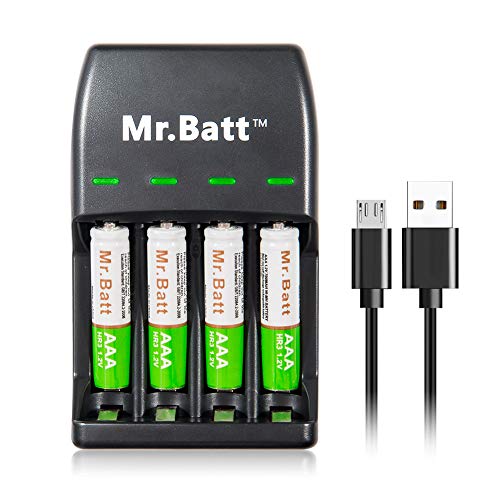 Product Cover Mr.Batt Rechargeable AA AAA Charger with 700mAh High Capacity AAA Rechargeable Batteries (4 Pack)