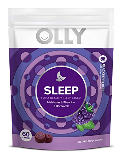 Product Cover OLLY Sleep Melatonin Gummy, All Natural Flavor and Colors with L Theanine, Chamomile, and Lemon Balm, 3 mg per serving, 30 Day Supply (60 gummies)