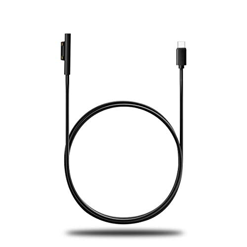 Product Cover Tech 15V Surface Connect to USB-C Cable | Works with 45W USB C PD Chargers | Charges Microsoft Surface Pro 6 Pro 5 Pro 4 Pro 3, Surface Book, Surface Go, Surface Laptop