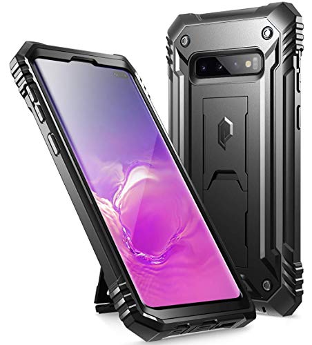 Product Cover Poetic Military Grade Full Body without Built-in-Screen Protector, Revolution Series Rugged Cover for Samsung Galaxy S10 Plus 6.4 Inch 2019 (Black)