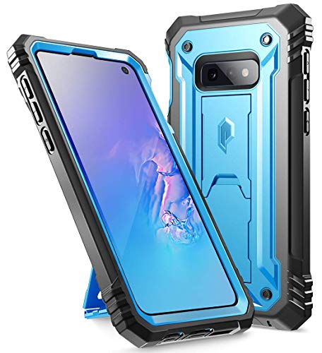 Product Cover Galaxy S10e Rugged Case with Kickstand, Poetic Heavy Duty Military Grade Full Body Cover, with Built-in-Screen Protector, Revolution Series, for Samsung Galaxy S10e 5.8 Inch (2019), Blue