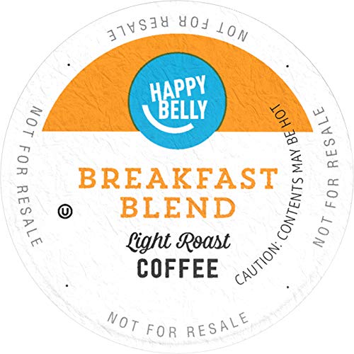 Product Cover Amazon Brand - 100 Ct. Happy Belly Light Roast Coffee Pods, Breakfast Blend, Compatible with Keurig 2.0 K-Cup Brewers