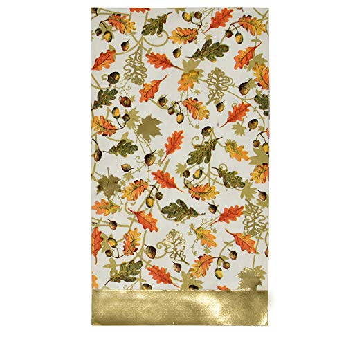 Product Cover 100 Count Thanksgiving Gold Foil Guest Napkins Paper Hand Towels Disposable Dinner Home Kitchen Autumn Pumpkin Harvest Fall Celebrate Holiday Napkin Party Decorative Guest Napkins - Gift Boutique