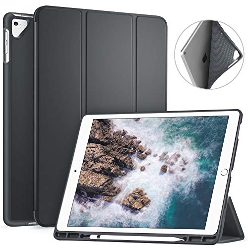 Product Cover Ztotop Case for iPad Pro 12.9 Inch 2017/2015 with Pencil Holder- Lightweight Soft TPU Back Cover and Trifold Stand with Auto Sleep/Wake,Protective for iPad Pro 12.9 Inch(1st & 2nd Gen),Dark Gray