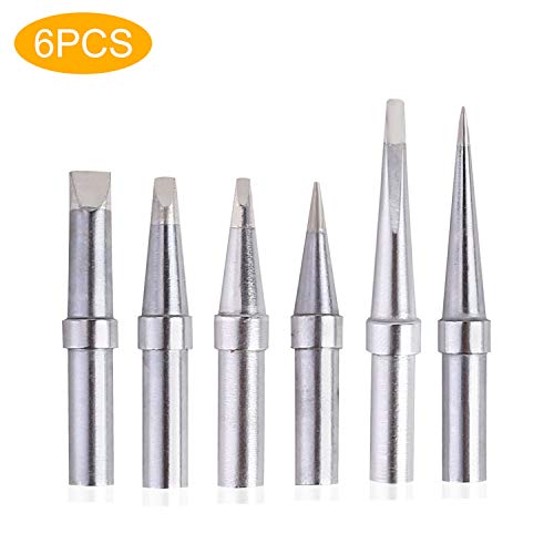 Product Cover Solder Tips 6pcs for Weller ET Soldering Iron, Replacement Tips for WES51/50,WESD51,PES51 / 50,WE1010NA WCC100 LR21 ET Tip Series (6PCS-01)