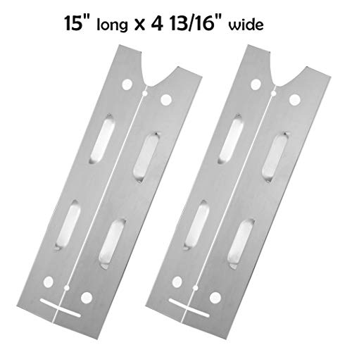 Product Cover YIHAM KS722 Replacement Parts for Brinkmann Gas Grill Model 810-4220-S, Stainless Steel Heat Plate Shiled, Burner Cover Flame Tamer, 15 inch x 4 13/16 inch, Set of 2