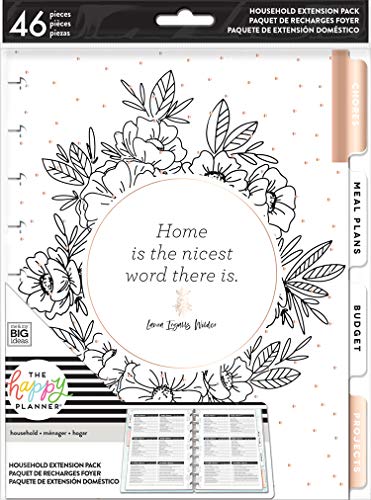 Product Cover me & my BIG ideas Home Extension Pack - The Happy Planner Scrapbooking Supplies - Organizer for Household Duties - Plan Your Budget & Chores, Make Grocery Lists & Meal Plans - Classic Size