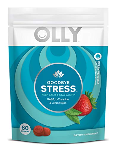 Product Cover OLLY Goodbye Stress Gummy, 30 Day Supply (60 Gummies), Berry Verbena, GABA, L Theanine, Lemon Balm, Chewable Supplement