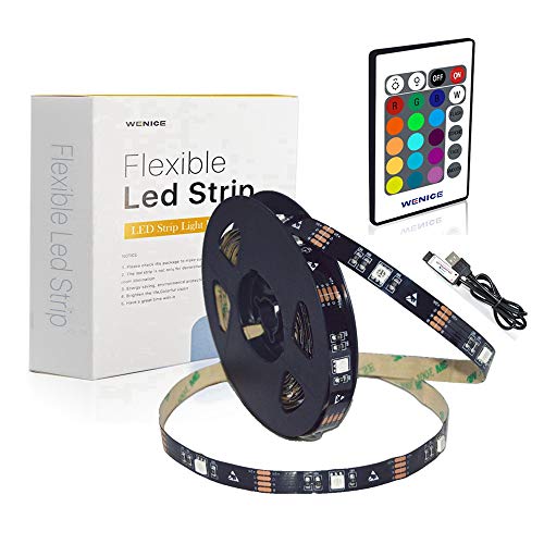 Product Cover WENICE LED Light Strip 18ft for TV 70 to 82inch, tv Backlight Strip 5.5m with 24key IR Remote Multi Color-The Longest