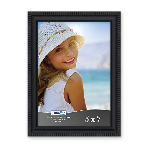 Product Cover Icona Bay 5x7 Picture Frames (1 Pack, Black) Picture Frame Set, Wall Mount or Table Top, Inspirations Collection
