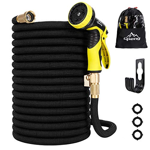 Product Cover Gpeng 50 ft Garden Hose Expandable, Retractable Collapsible Water Hose with 3-Layers Latex and Extra Strength Fabric, 3/4