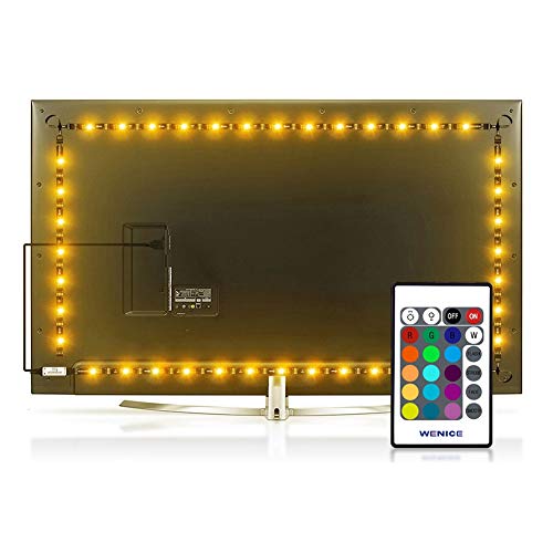 Product Cover WENICE TV Backlight 17.3ft for 80,82,85in TV 4/Four Sides,USB LED Strip Lights Kit with Remote - 16 Color 5050 LEDs Bias Lighting for HDTV(no Waterproof)