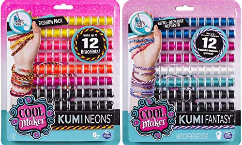 Product Cover KumiKreator Cool Maker Fashion Pack Bundle, Includes KumiFantasy & KumiNeons Fashion Pack, Makes Up to 24 Bracelets, for Ages 8 and Up