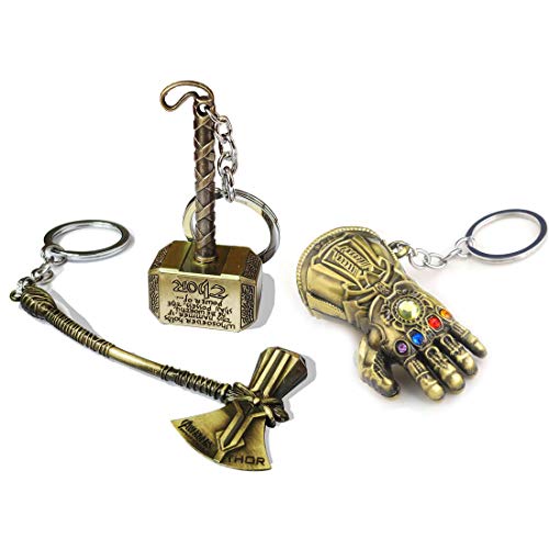 Product Cover Sio & Tan Thor Stormbreaker Hammer Axe Thanos Glove Iron Man Keychain Infinity Gauntlet Key chain Key Ring