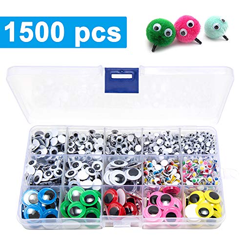 Product Cover 1500pcs Googly Wiggle Eyes Self Adhesive, for Craft Sticker Multi Colors and Sizes for DIY by ZZYI
