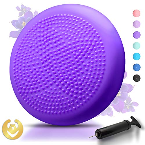 Product Cover Tumaz Wobble Cushion - Wiggle Seat for Improve Sitting Posture & Attention also Stability Balance Disc for Physical Therapy, Back Pain & Core Strength for both Kids&Adults [Extra Thick, Pump Included]