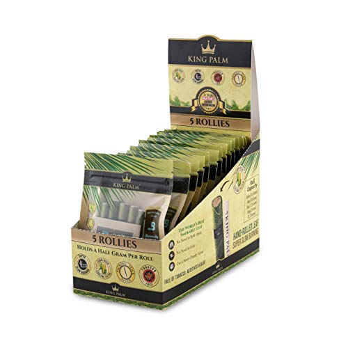 Product Cover King Palm Hand Rolled Leaf Wrap Rolls - 5 Rolls/Pouch - 15 Pouch Display Box - (Rollies)