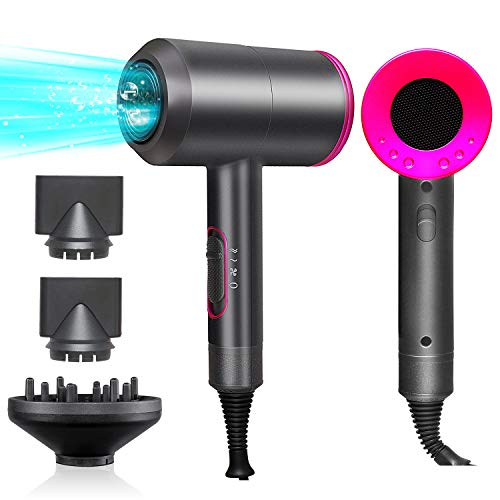 Product Cover 1800W Professional Hair Dryer with Diffuser Ionic Conditioning - Powerful, Fast Hairdryer Blow Dryer,AC Motor Heat Hot and Cold Wind Constant Temperature Hair Care Without Damaging Hair