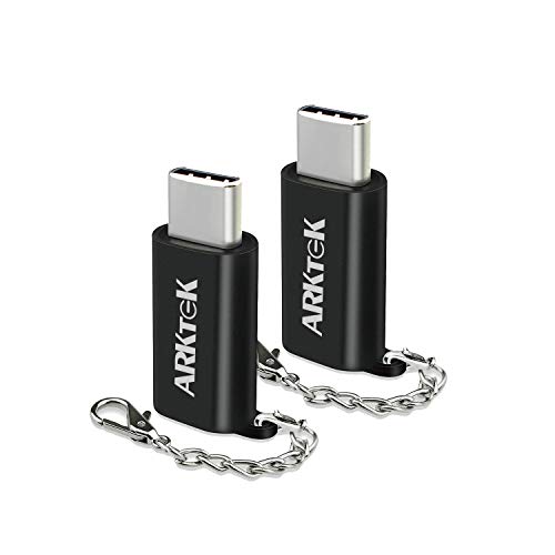 Product Cover ARKTEK USB-C Adapter - Lighting Cable (Female) to USB Type C (Male) - Charging Adapter for Galaxy S10 Pixel 3 and More with Keychain (Black)
