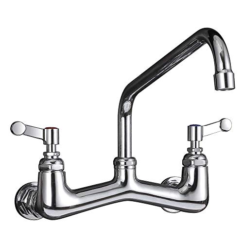 Product Cover JZBRAIN Wall Mount Kitchen Faucet 8 inch Center Heavy Duty Commercial Faucet Wall Mounted 8