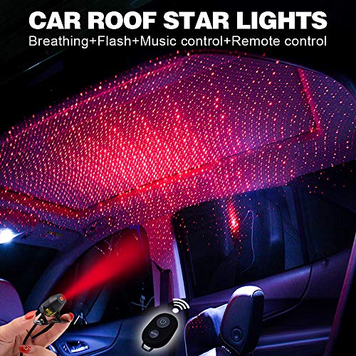Product Cover Car interior lights LED decorative armrest box car roof full star projection laser,Romantic Auto Roof Star led,The interiors Multiple Modes Lights for car/Home/Party-No Need to Install(Red-Starry sky)