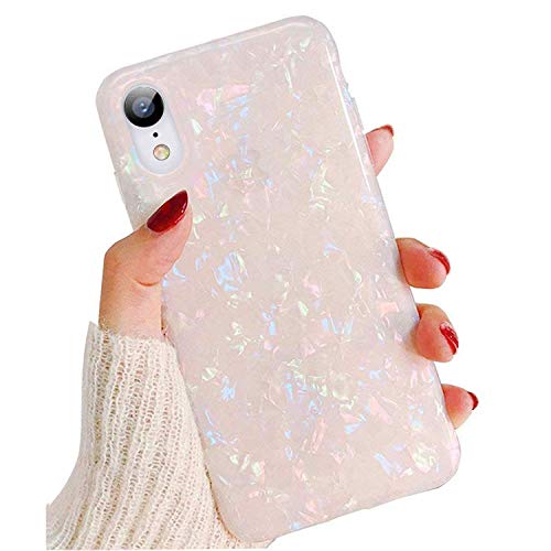 Product Cover GYZCYQ Compatible iPhone XR Case for Girls Women, Cute Phone Case Glitter Pretty Design Protective Shockproof Pearly-Lustre Shell Slim Soft TPU Cover Compatible for iPhone XR Case (Colorful)