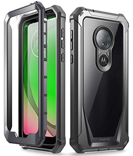 Product Cover Moto G7 Play Rugged Clear Case, Moto G7 Optimo Case, Poetic Full Body Hybrid Shockproof Bumper Cover, Built-in Screen Protector, Guardian Series, DO NOT FIT Moto G7 Or Moto G7 Power, Black/Clear