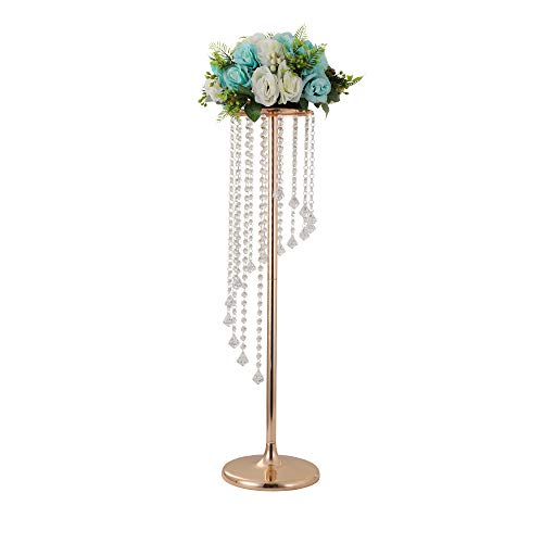 Product Cover LANLONG 27.5'Tall Wedding Table Centerpiece, Candle Holder, Candlestick, Road Lead Flower Stand, Wedding Home Christmas Decoration Christmas Decor Decorations for Living Room (Gold, 27.5')