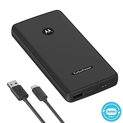 Product Cover Motorola TurboPower Pack 10000- Slim, Portable Power Bank w/ 18W QC3.0 + USB-PD for Moto Z,Z2,Z3,Z4,X4,G6,G7 - Fast Charge Samsung, Google, LG, More (Retail Box)