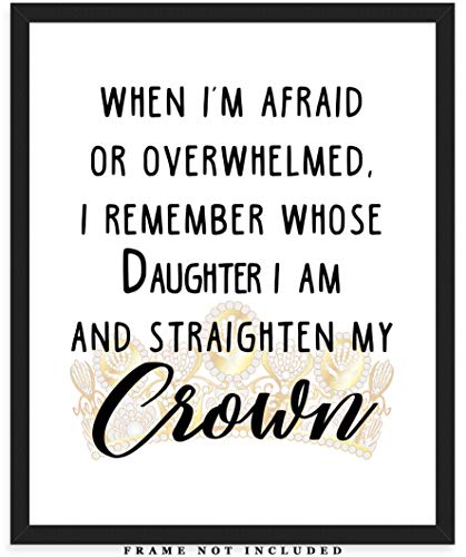 Product Cover When I'm Afraid or Overwhelmed... Inspirational Typography Wall Art Print: Unique Room Decor for Girl & Women - (8x10) Unframed Picture - Great Gift Idea